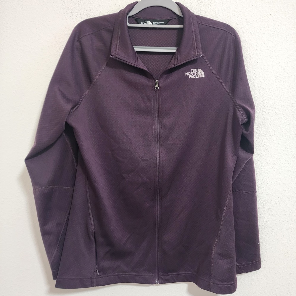 The North Face Womens L Jacket Full Zip Long Sleeve‎ Purple FlashDry Athletic